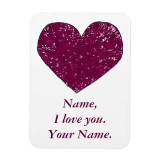 Imán Mensaje de amor personalizado Lace Heart Magnets