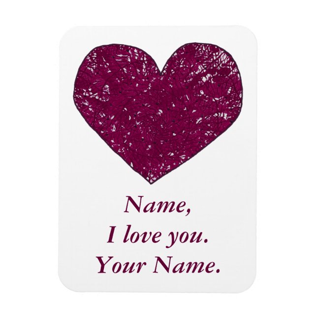 Imán Mensaje de amor personalizado Lace Heart Magnets (Vertical)