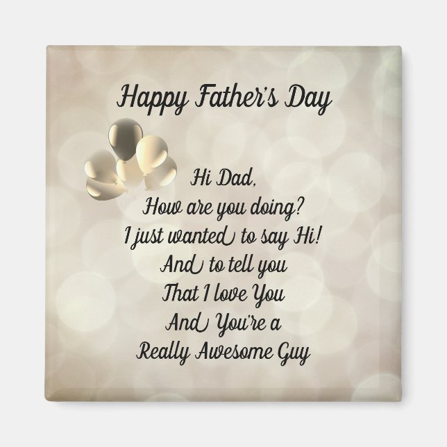 Imán Mensaje del Día del Padre Feliz (Frente)