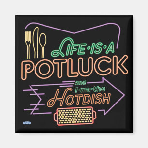 Imán Mensajes magnéticos "Potluck Hotdish"