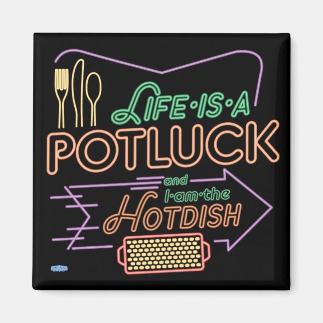 Imán Mensajes magnéticos "Potluck Hotdish" (Frente)