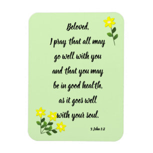 Imán Mensajes para amados 3 John 1:2 Photo Magnet