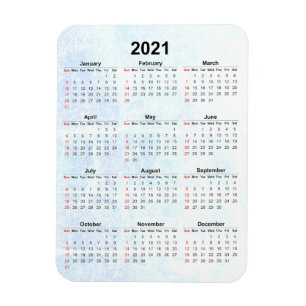 Imán Mensual 2021 Calendario Magnet texturado