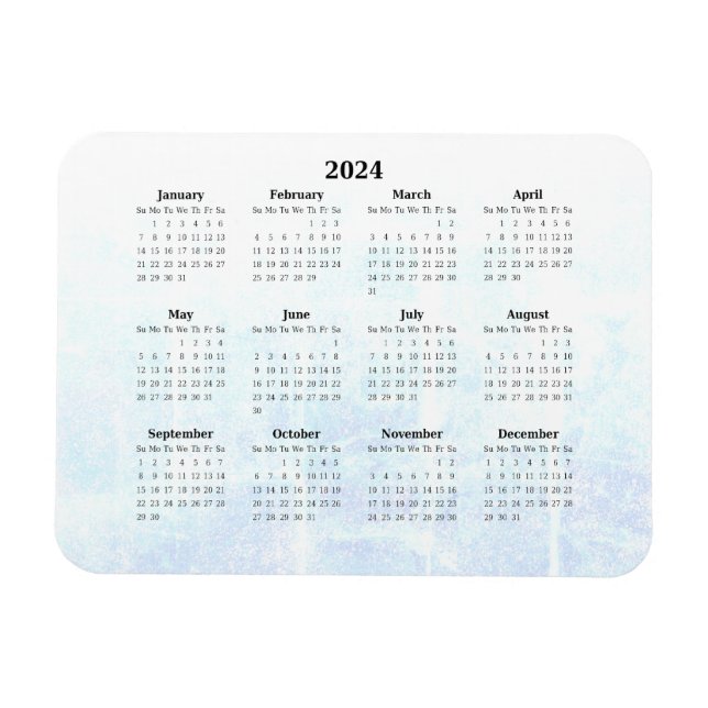 Imán Mensual 2024 Calendario Magnet Texturizado (Horizontal)