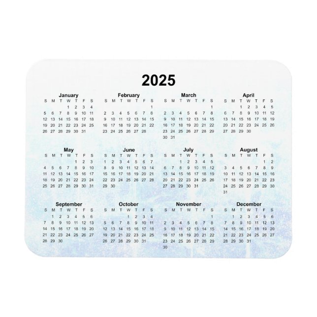 Imán Mensual 2025 Calendario Magnet Texturizado (Horizontal)