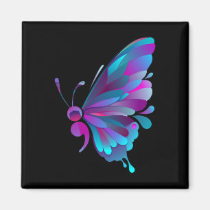 Imán Ment de tatuaje de semicolón vintage de mariposa d