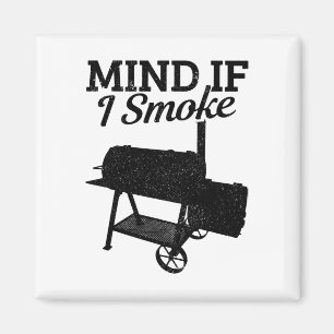 Imán Mente Si Fumo Bbq Grillmaster Fumar Carne Graciosa