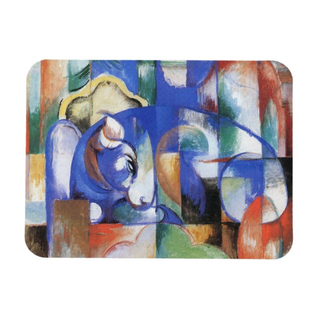 Imán Mentiroso toro de Franz Marc, arte de cubismo vint (Horizontal)