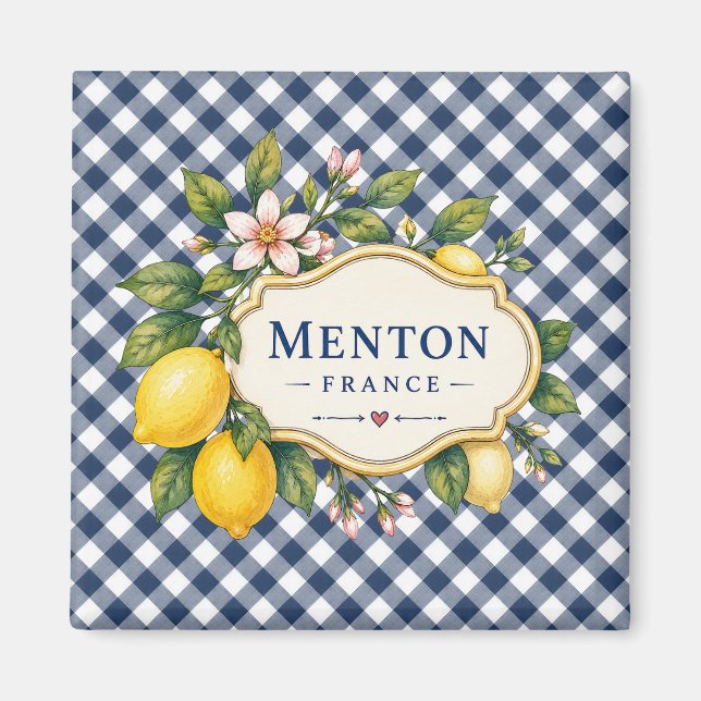 Imán Menton French Riviera Magnet - Blue Lemon (Frente)