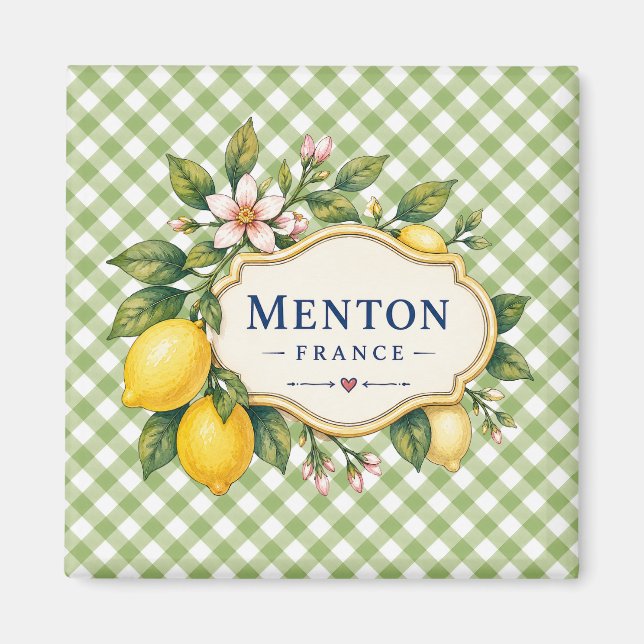 Imán Menton French Riviera Magnet - Green Lemon (Frente)