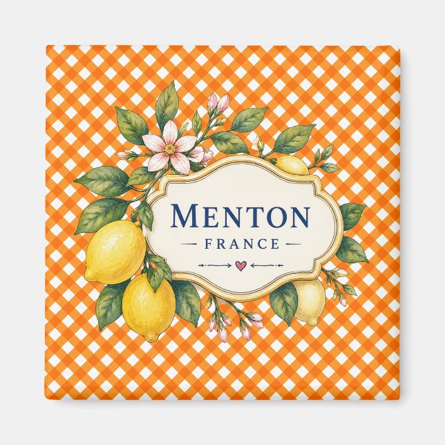 Imán Menton French Riviera Magnet - Orange Lemon (Frente)