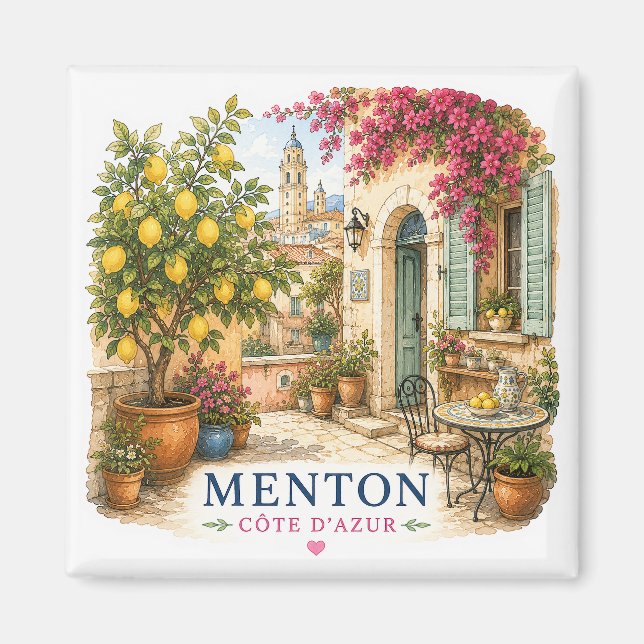 Imán Menton French Riviera Magnet - Patio (Frente)