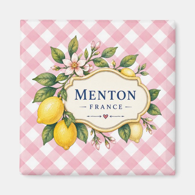 Imán Menton French Riviera Magnet - Pink Lemon (Frente)