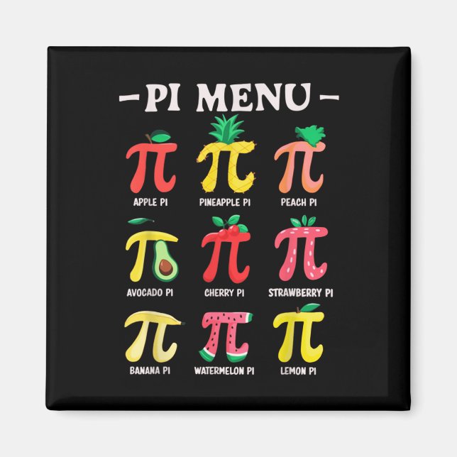 Imán Menú De Pie Gracioso Pi Day Pi 3.14 Math Teacher P (Frente)