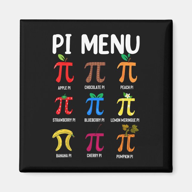 Imán Menú Pi 3.14 Símbolo Pi - Math Teacher Happy Pi Da (Frente)
