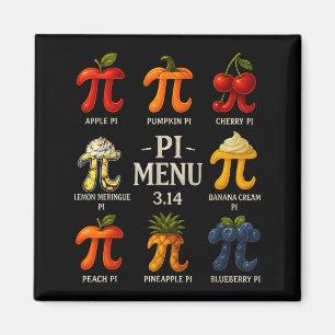 Imán Menú Pi Día Pi 3.14 Menú de Tarta de Frutas Divert