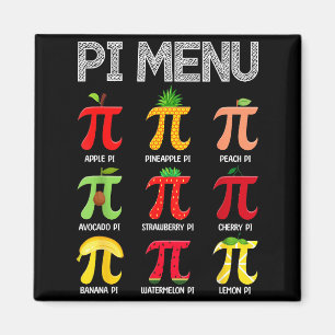 Imán Menú Pi Fruta Feliz Día Pi Profesor de Matemáticas