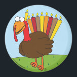 Imán Menurkey Magnet<br><div class="desc">Este imán cuenta con un encantador y carismático Menurkey (combinación Menorah y Turquía), en celebración de la festividad cruzada Chanukah-Thanksgiving este año.</div>
