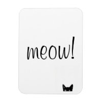 Meow Black Cat Personalizable Magnet