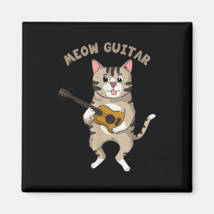 Imán Meow Guitar Cute Cat Tocando Guitarra Graciosas Ki
