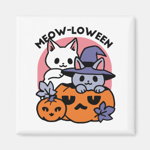 Imán Meow-Loween - Diseño de felinos Halloween