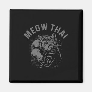 Imán Meow Thai Funny Muay Thai Boicot Cat Artes Marcial