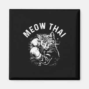 Imán Meow Thai Funny Muay Thai Boicot Cat Artes Marcial