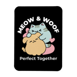 Imán Meow & Woof Perfect Together: Gato y perro delicio