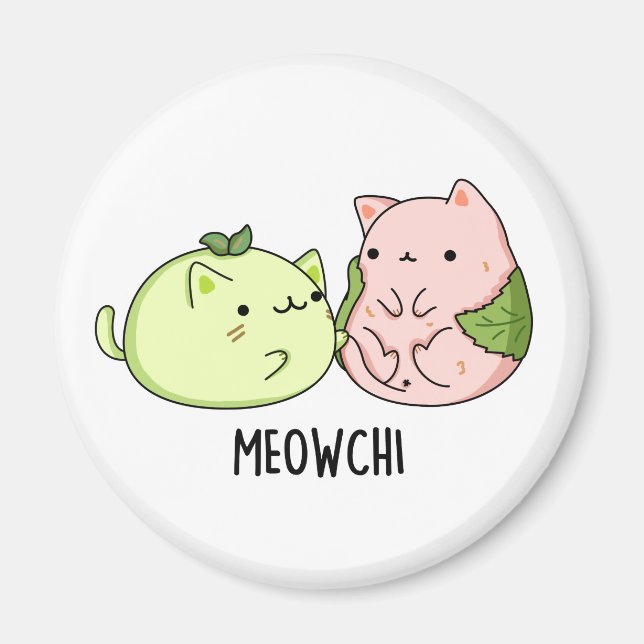 Imán Meowchi Funny Mochi Pun (Frente)