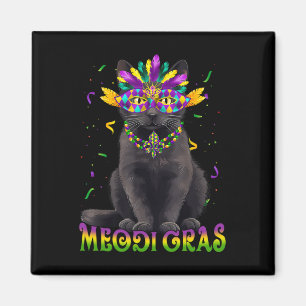Imán Meowdi Gras Carnaval Amante de los Gatos Nueva Orl