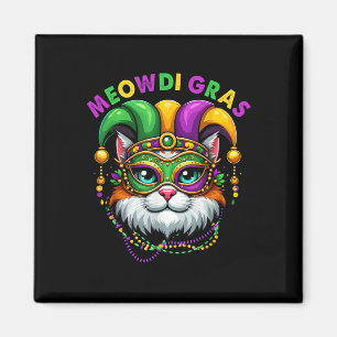 Imán Meowdi Gras Mardi Gras Cat Lover New Orleans Louis