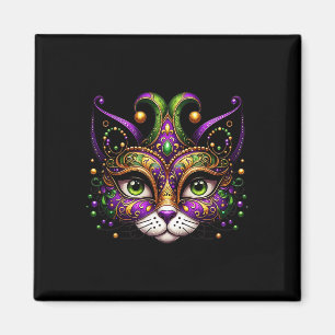 Imán Meowdy Gras Cat Kitten Masquerade Mardi Gras