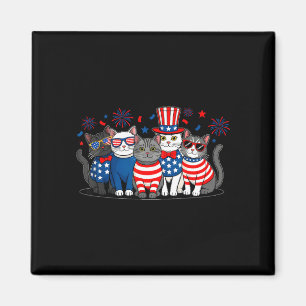 Imán Meowica gato 4 de julio bandera americana patrióti