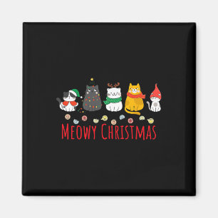 Imán Meowy Catmas Cute Kitten Cat Santa Hat Xmas Holida