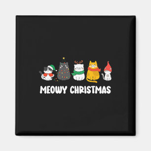 Imán Meowy Catmas Cute Kitten Santa Hat Navidades