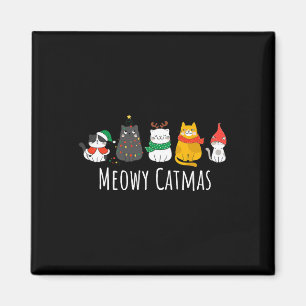 Imán Meowy Catmas lindo gato Santa Hat Navidades Kitten