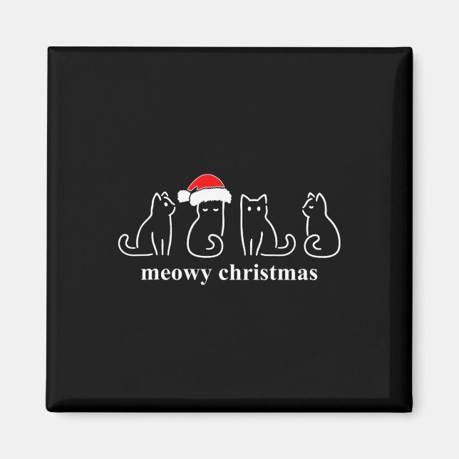 Imán Meowy Catmas Navidades gatos cortan gatos gatitos  (Frente)