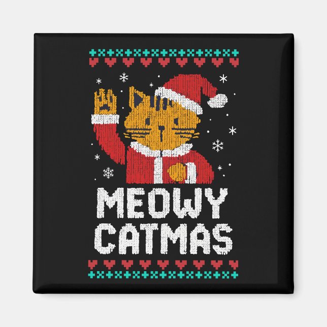 Imán Meowy Navidad (Frente)