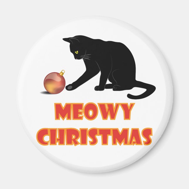 Imán Meowy Navidades Funny Cat (Frente)