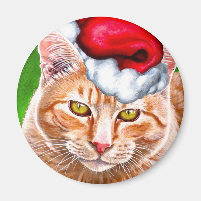 Imán Meowy Navidades Tabby (Frente)