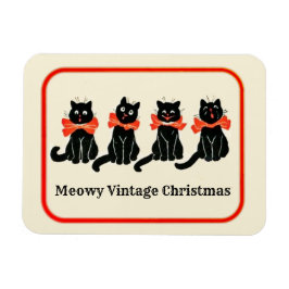 Imán Meowy Vintage Christmas Cute Cats Magnet