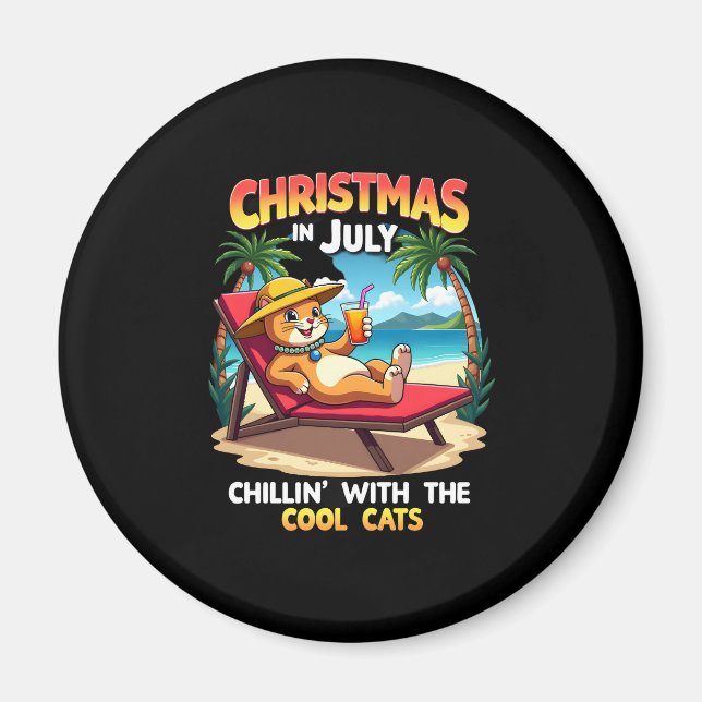Imán Meowy Xmas Summer Christmas In July Chillin Cool C (Frente)