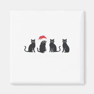 Imán Meowys Navidades Gato negro Sombrero Presente Anim