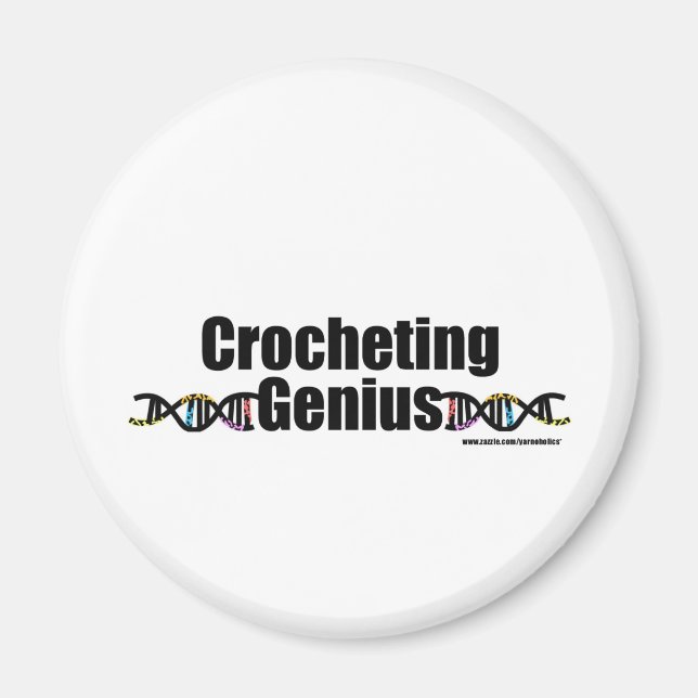 Imán Mercadería de ADN Genius Crocheting (Frente)
