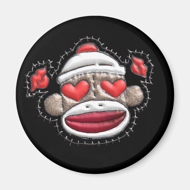 Imán Mercadería Sock Monkey Valentine (Frente)