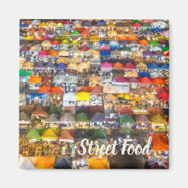 Imán Mercado de alimentos callejeros Rod Fai Bangkok Ta