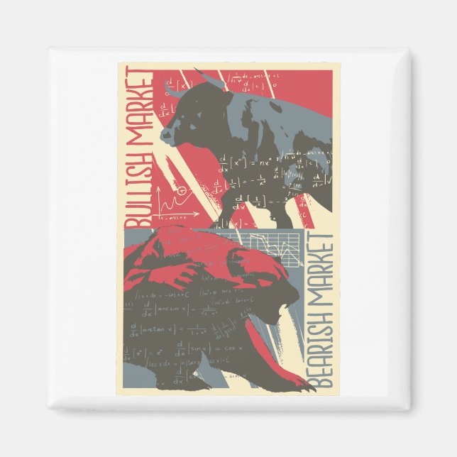 Imán Mercado de toros y osos: regalo para los comercian (Frente)