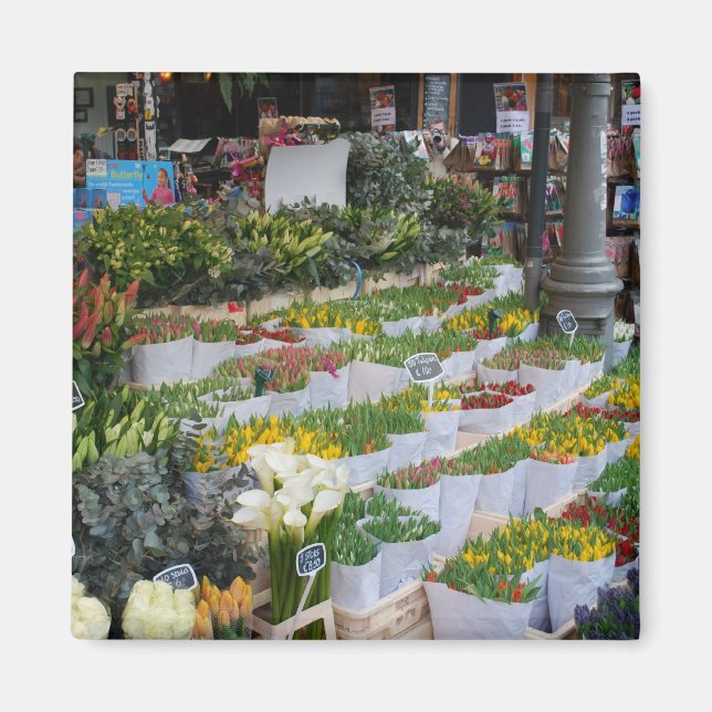 Imán Mercado de tulipanes de Amsterdam (Frente)
