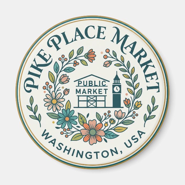Imán Mercado Pike Place Washington (Frente)