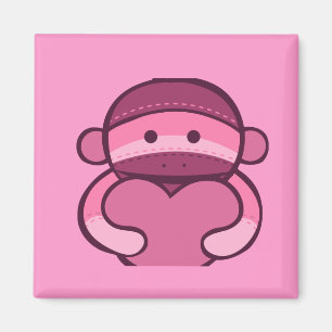 Imán Mercancía de mono rosado de San Valentín